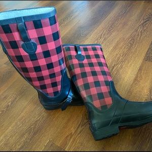 LL Bean Buffalo Plaid Wellies